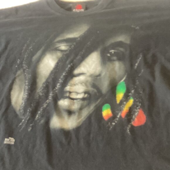 Bob Marley Graphic Tee Zion Rootswear 3X 100% Cotton Black With Red Yellow Green - Picture 9 of 12